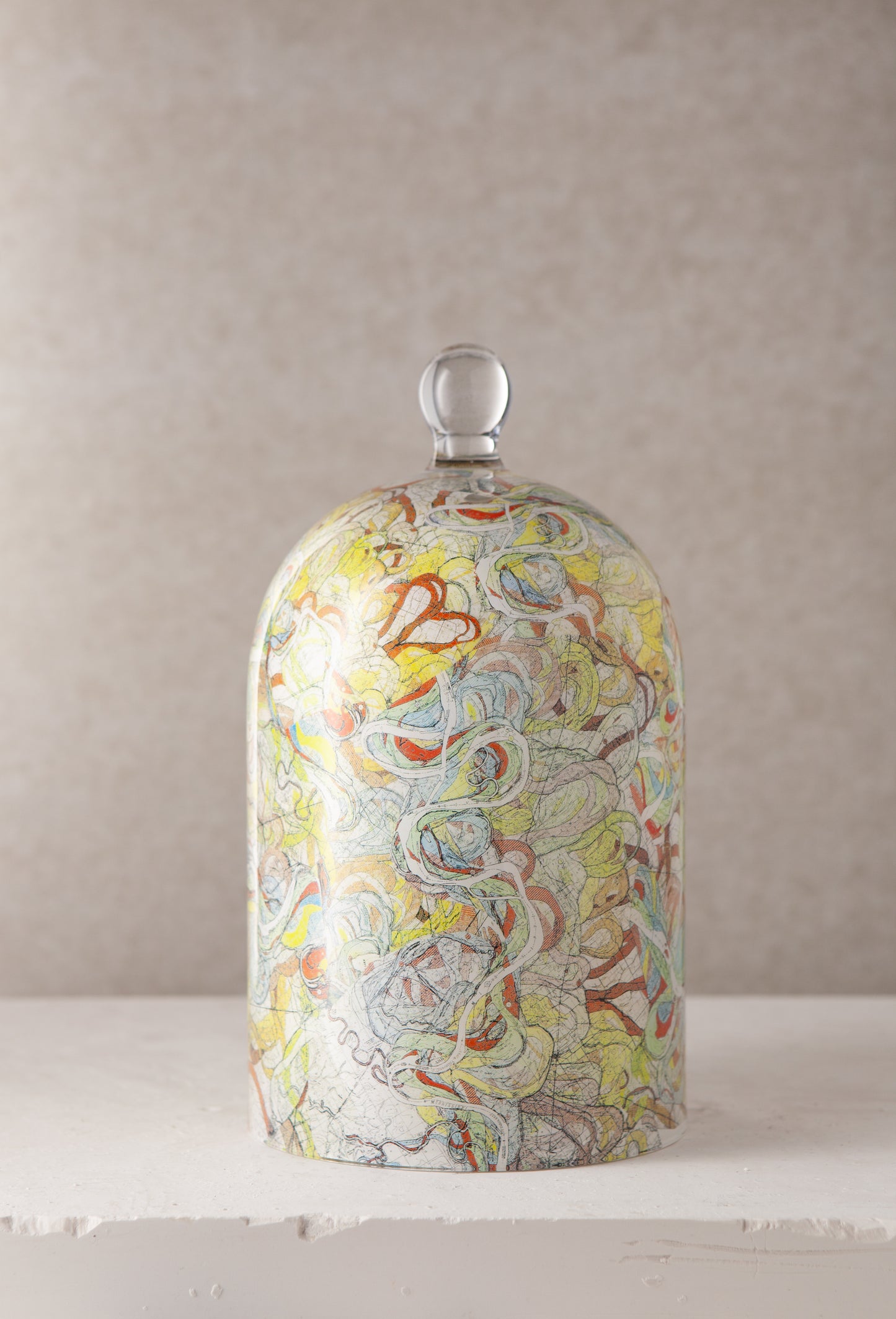 Map Decoupage Bell Jar