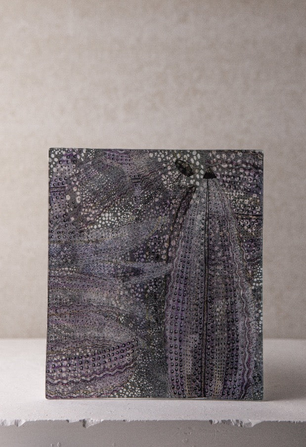 Purple Lotus Decoupage Plate