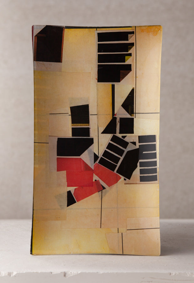 Red Stairs Decoupage Plate