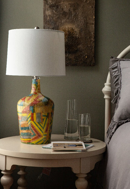 Lines of Color Decoupage Lamp