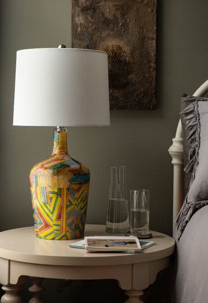 Lines of Color Decoupage Lamp