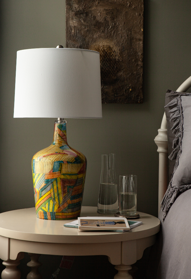 Lines of Color Decoupage Lamp