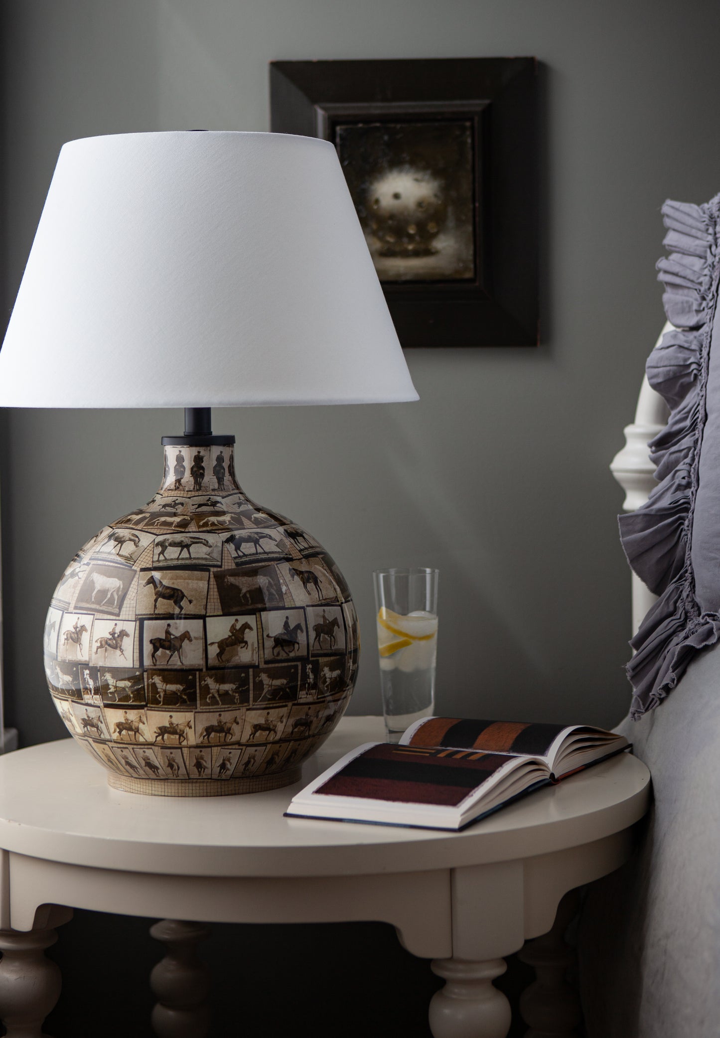 Horses In Motion Decoupage Lamp