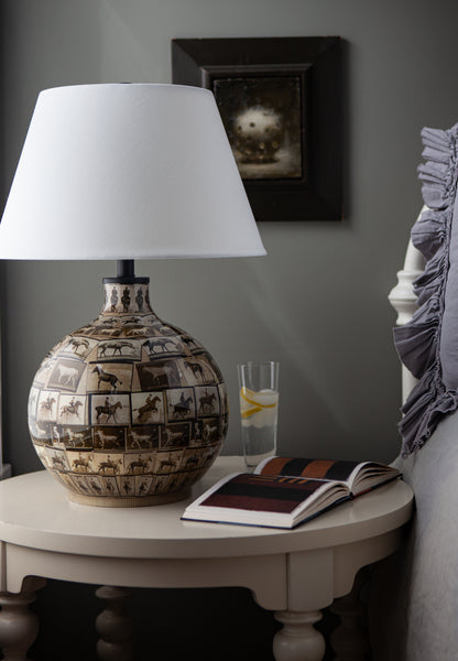 Horses In Motion Decoupage Lamp