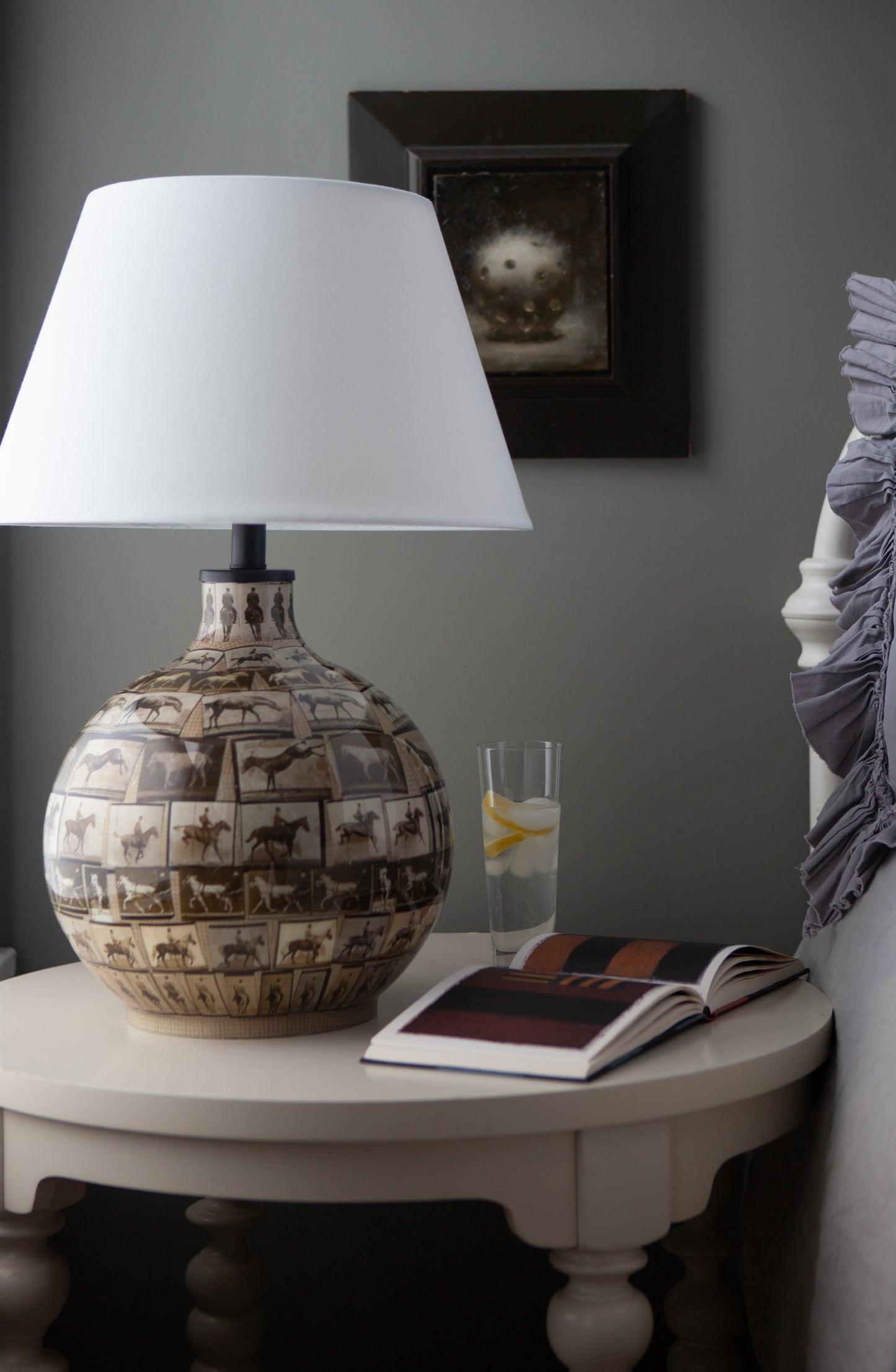 Horses In Motion Decoupage Lamp