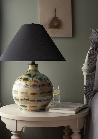 Fish and Flies Decoupage Lamp