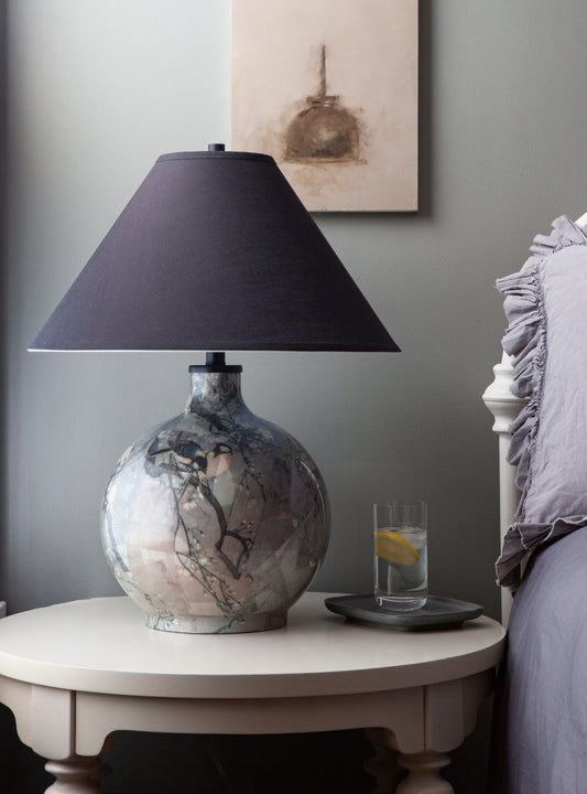 Soft Grays Decoupage Lamp